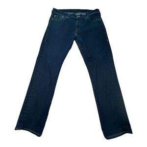 True Religion Geno Relaxed Slim Jeans Mens Size 38‎ Dark Wash Denim